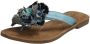 Lazamani Peony Dames Slippers Leer Denim - Thumbnail 3