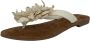 Lazamani Daisy Leren Dames Slippers Off-White - Thumbnail 2