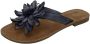 Lazamani Daisy Leren Dames Slippers Black - Thumbnail 2