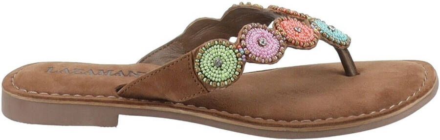 Lazamani Kleurrijke Suède Slippers Multicolor Dames - Foto 11