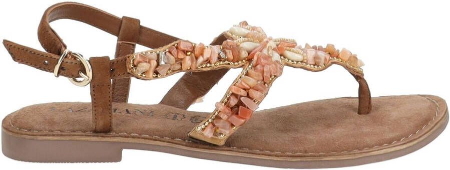 Lazamani Greta Suede Dames Sandalen Tan - Foto 2
