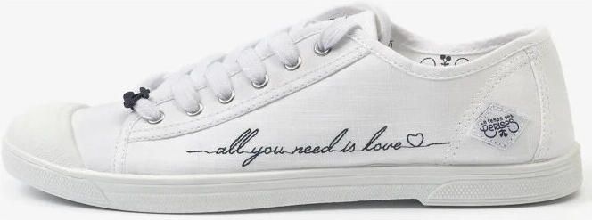 Le Temps des Cerises Lage Sneakers Basic witte geborduurde sneakers