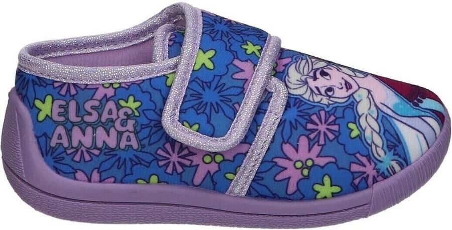 Leomil Frozen Pantoffels kinderen voor meisjes Anna en Elsa Sloffen kind met klittenbandsluiting Schoenen van Blauw - Foto 2