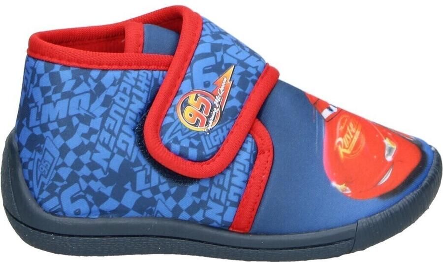 Leomil Disney Cars Pantoffels voor jongens Lightning McQueen Sloffen voor kinderen met klittenbandsluiting en Bliksem Blauw - Foto 2