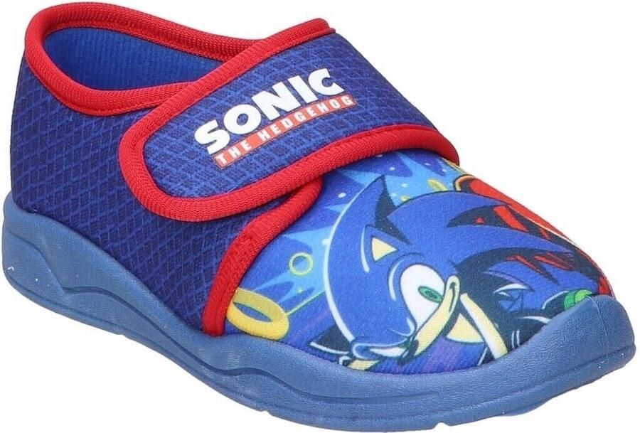 Leomil Sonic Pantoffels kinderen voor Knuckles en Sonic Sloffen kind met klittenbandsluiting Schoenen van Blauw - Foto 2