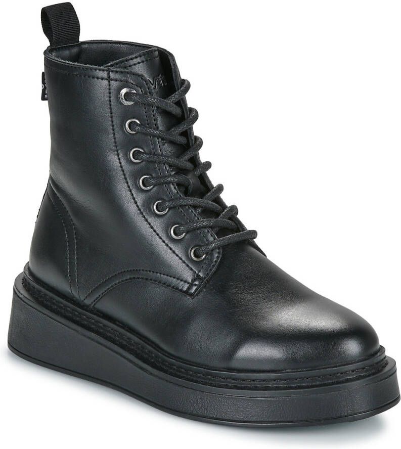 Levi's Veterschoenen Harlow plateauhak veterschoenen laarzen met aanhaallus