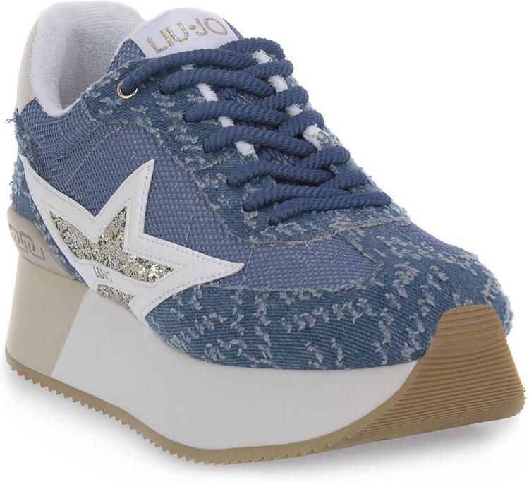 Liu Jo Denim Sneakers met Glitterdetail Blue Dames - Foto 6