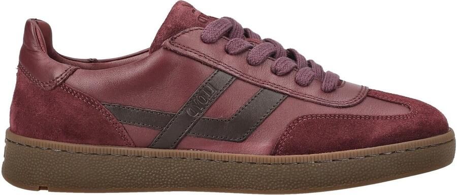 Lloyd Brava Dark Cherry Cigar Sneakers Aubergine Leer en Suede Dames Augbergine - Foto 3