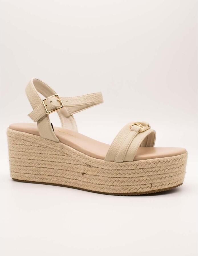 Lola Casademunt Sandalen met sleehak LS2605044 Crudo