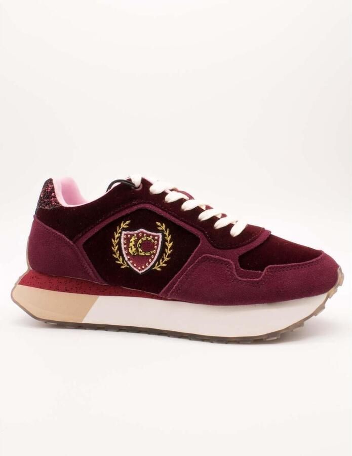 Lola Casademunt Sneakers laag goudgeel lichtroze bordeaux donkerrood - Foto 2