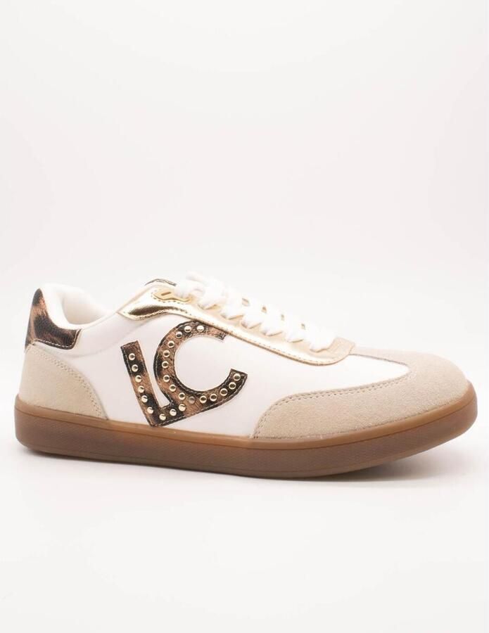 Lola Casademunt Sneakers laag beige bruin zwart offwhite