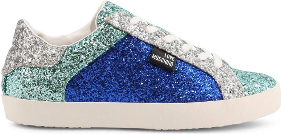 Love Moschino Glitter Platform Sneakers Lente Zomer Collectie Blue Dames - Foto 2
