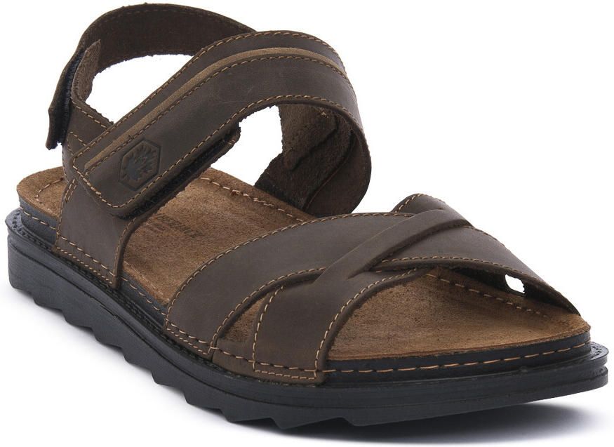 Lumberjack Platte sandalen 023 DARK BROWN ASHER