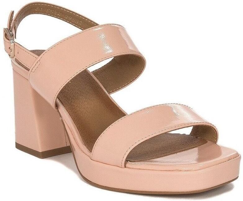 Maciejka Sandalen Sandały Damskie Skórzane NA Słupku Różowe