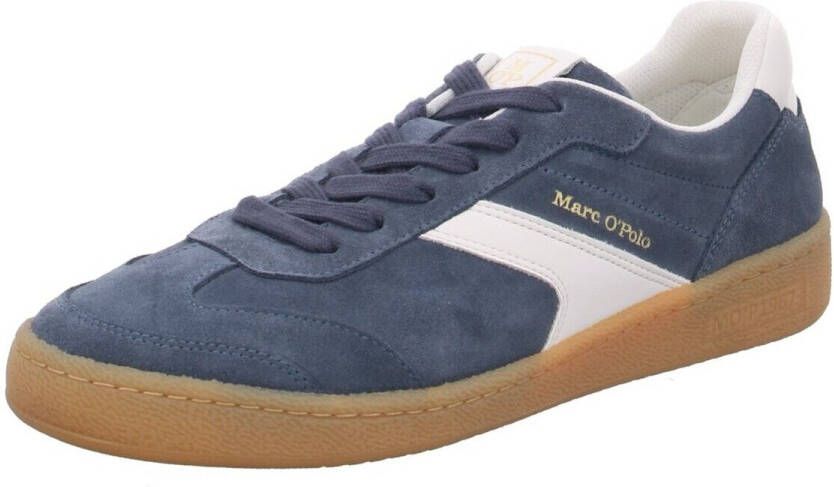 Marc O'Polo Lage sneakers van fijn suède-rundleer met gladleren details