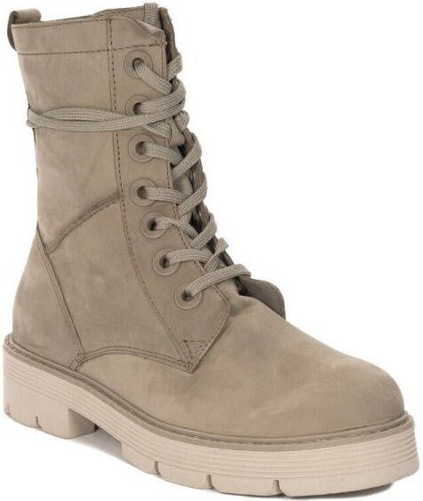 Marco Tozzi MT Leather upper and Feel Me insole Dames Lace Boot Flat TAUPE NUBUCK - Foto 2
