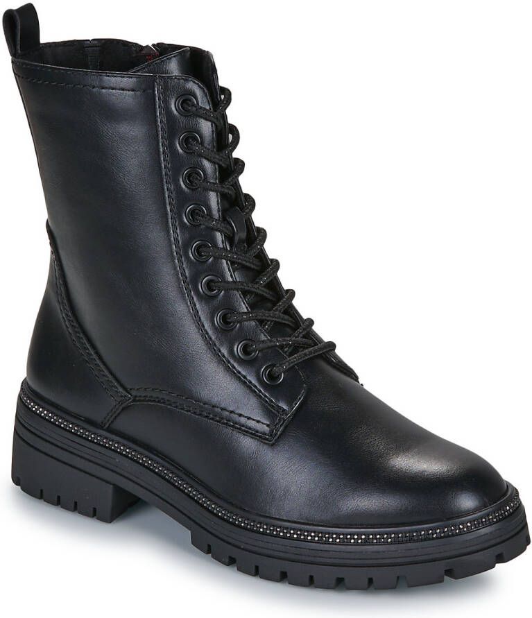 Marco Tozzi Veterlaarsjes FALLA blokhak veterschoenen met studs aan de zoolrand