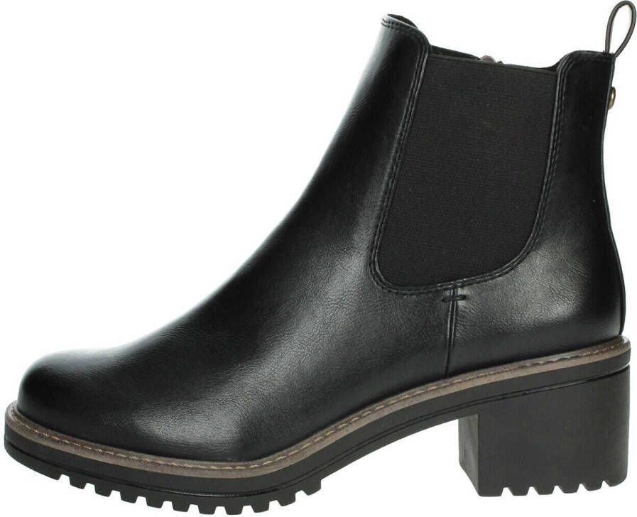Marco Tozzi Chelsea-boots LUTTER hakken enkellaars chunky boots in vegan-verwerking