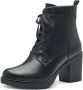 Marco Tozzi MT Vegan Feel Me insole Dames Lace Boot Heel BLACK - Thumbnail 2