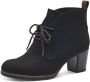 Marco Tozzi Veterlaarsjes blokhak enkellaarsjes veterschoenen met sierstiksels - Thumbnail 2