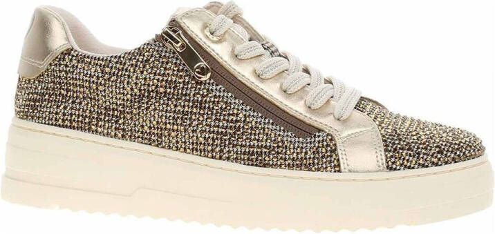 Marco Tozzi Plateausneakers vrijetijdsschoen halfhoge schoen veterschoen met fonkelende strasssteentjes - Foto 4