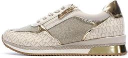 Marco Tozzi Sneakers met sleehak vrijetijdsschoen lage schoen veterschoen met logo-print