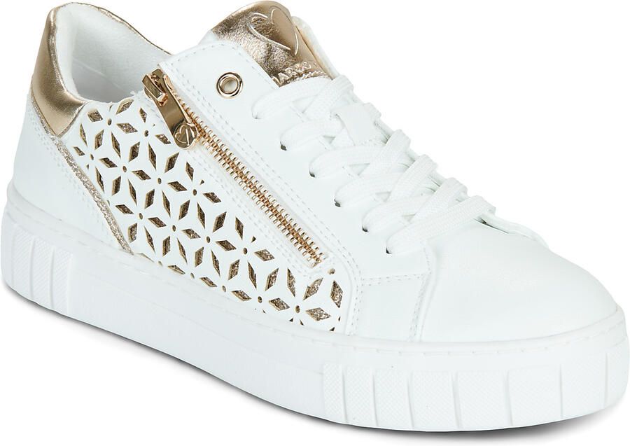 Marco Tozzi Plateausneakers vrijetijdsschoen lage schoen veterschoen met onderlegde perforatie - Foto 3