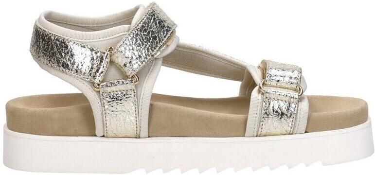 Maruti Beau leren sandalen met klittenband Goud Leer Plateau sandalen Dames - Foto 11