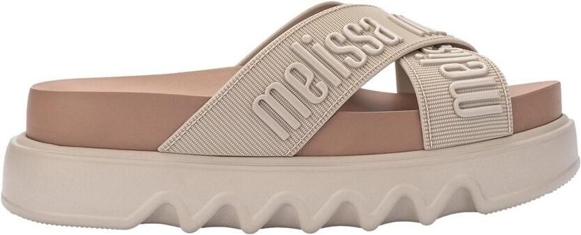 Melissa Slippers Cross M Lover Platform Beige Brown