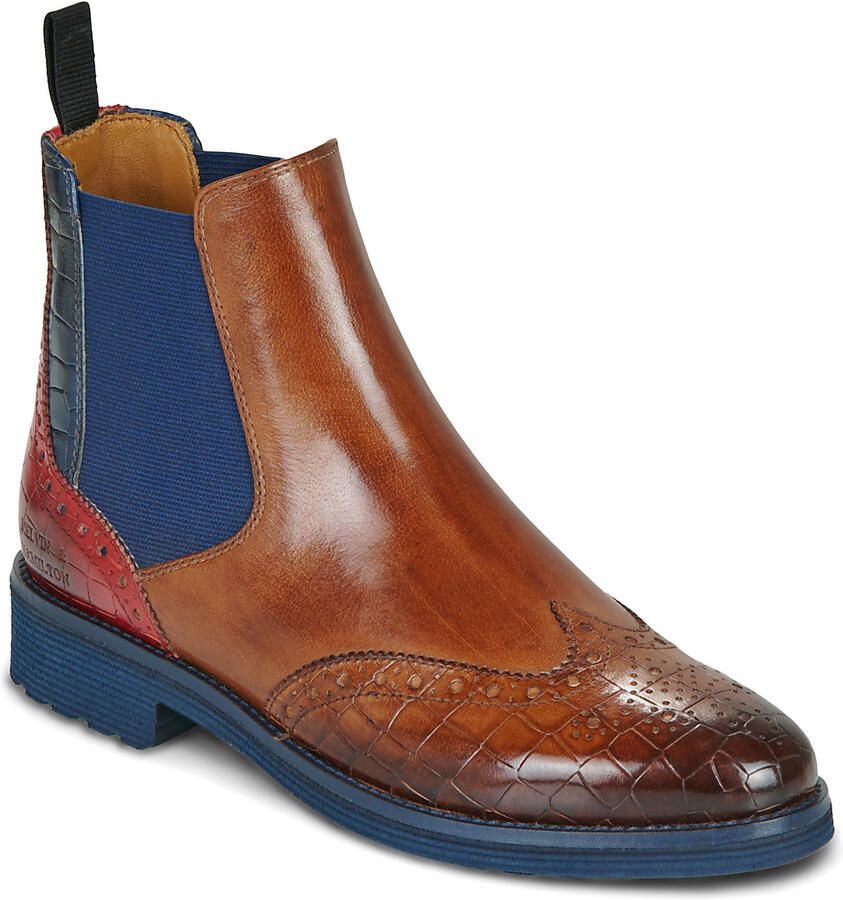 Melvin & Hamilton Chelsea-boots Selina 6 plantaardig gelooid Brogue kostuumschoen enkellaars met lyrale gaten - Foto 2