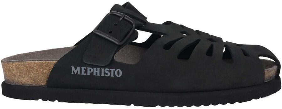Mephisto Zwarte herensandaal Hoogwaardig nubuck
