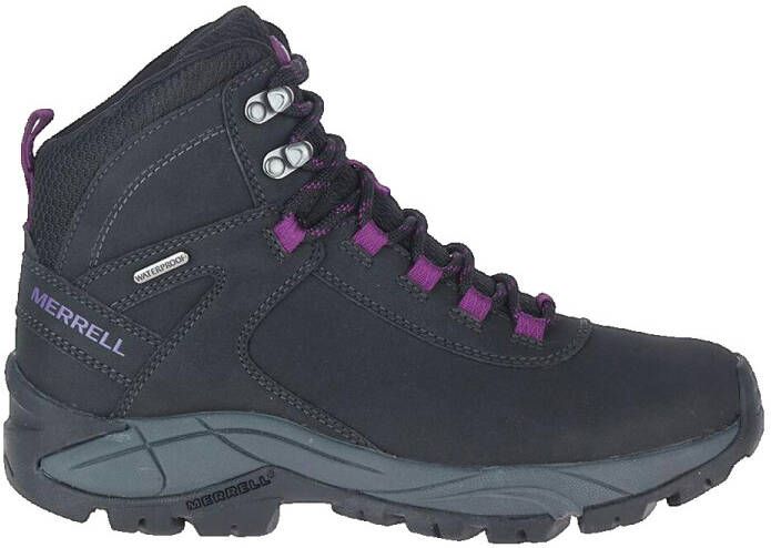 Merrell vego mid leather waterproof wandelschoenen zwart paars dames - Foto 3