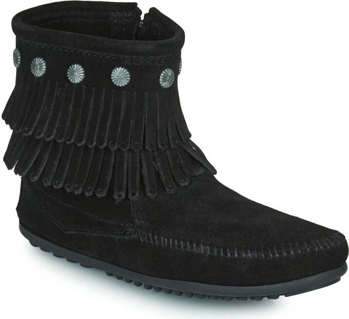 minnetonka Laarzen DOUBLE FRINGE SIDE ZIP BOOT