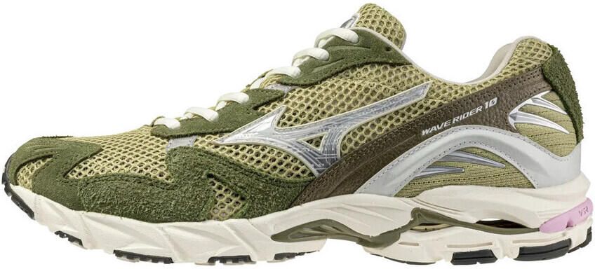 Mizuno Wave Rider 10 mesh sneakers ecru lichtgeel groen - Foto 4