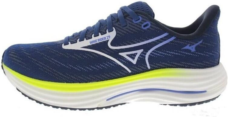 Mizuno Wave Rider 29 hardloopschoenen donkerblauw wit geel - Foto 5