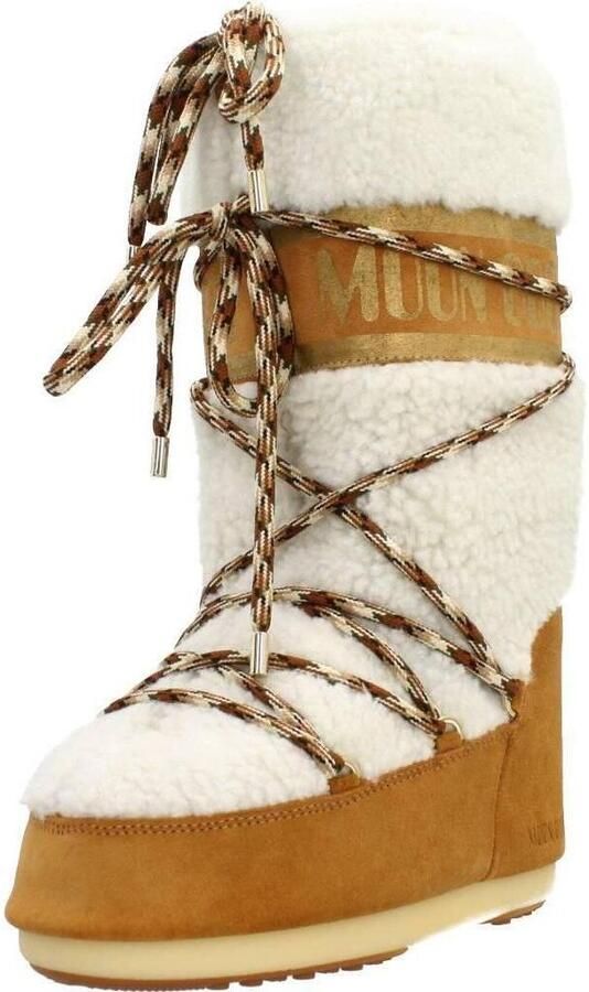 Moon boot Shearling laarzen met logo print Brown Dames