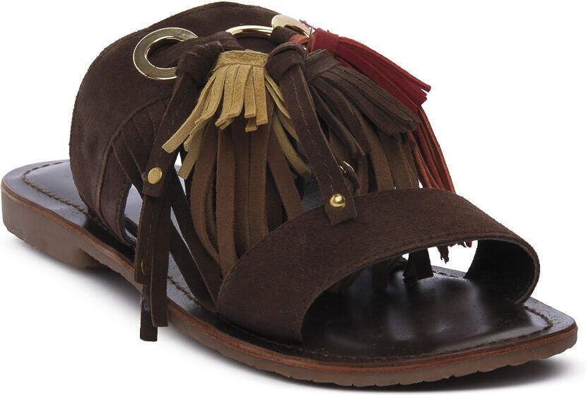 Mosaic Platte sandalen SUEDE BROWN
