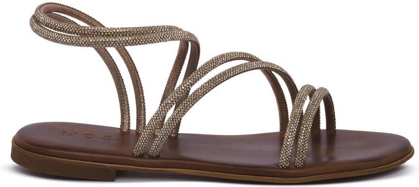 Mosaic Platte sandalen GOLD BROWN NAOMI
