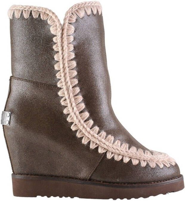 Mou French Toe laarzen met sleehak Beige Schoenen