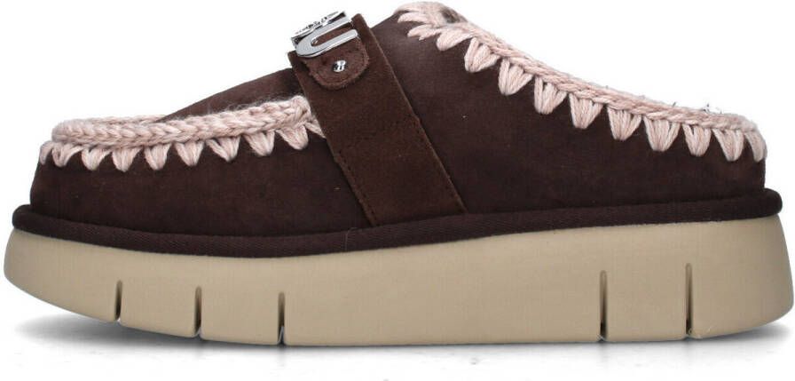 MOU Bounce Clog Metal Logo Pantoffels Dames Sloffen Bruin - Foto 11