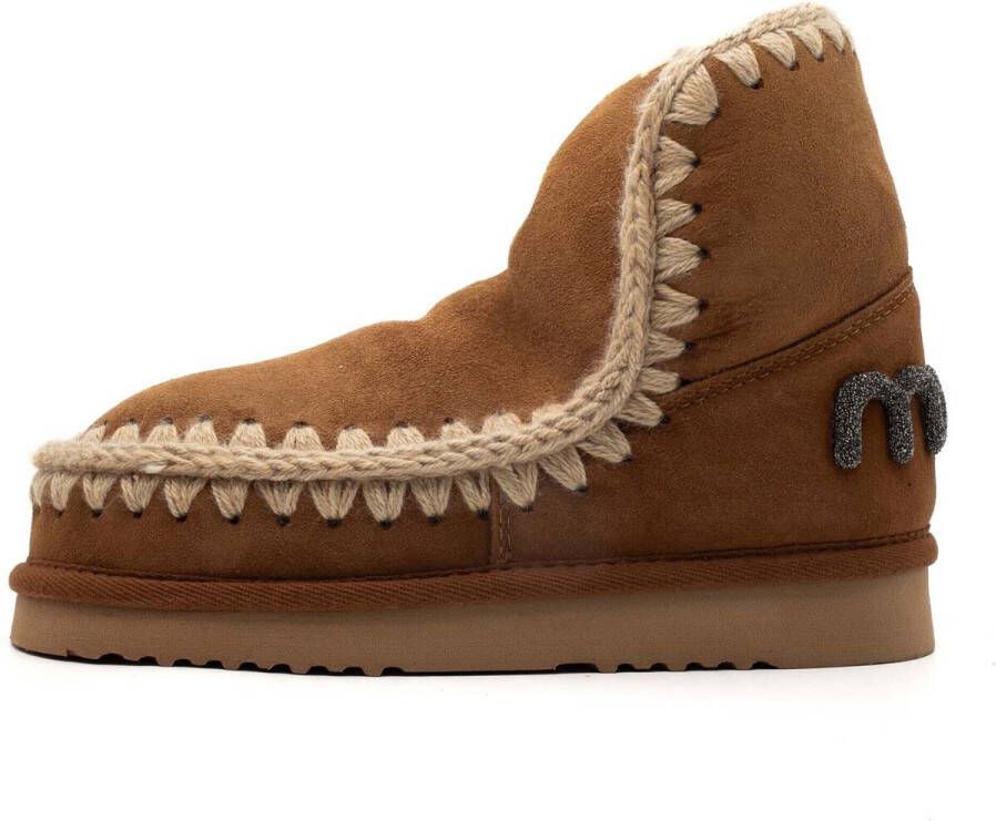 MOU Vachtlaarzen Dames Eskimo 18 Glitter Logo Maat: 36 Materiaal: Suède Kleur: Cognac - Foto 4