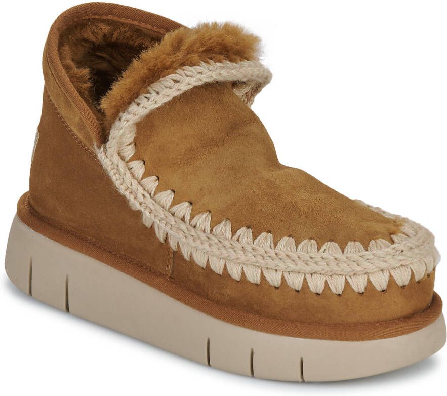 MOU Vachtlaarzen Dames Eskimo Bounce Sneaker Maat: 39 Materiaal: Suède Kleur: Cognac - Foto 3