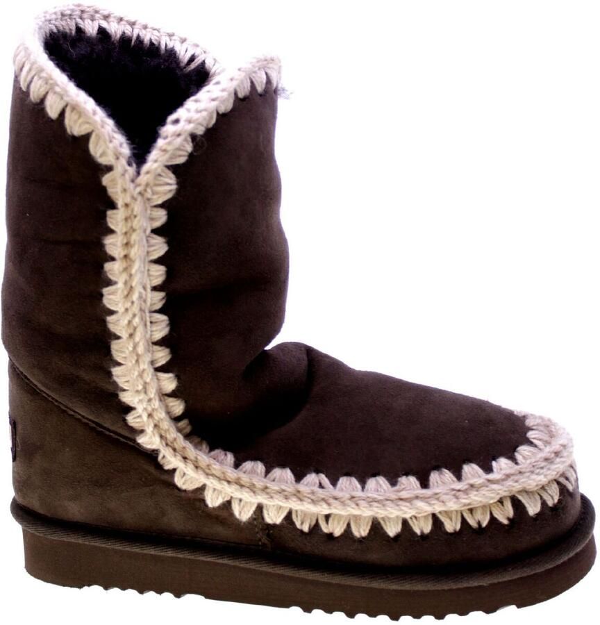 Mou Bruine Enkellaarzen van Schapenvacht Aw23 Brown Dames - Foto 4