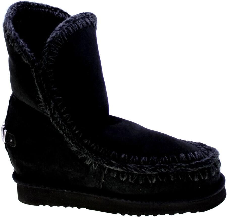 Mou Tronchetti Eskimo Inner Wedge Short Big Letter Metallic Logo Zwart Dames - Foto 4