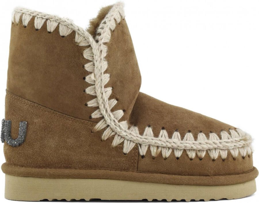 MOU Vachtlaarzen Dames Eskimo 18 Glitter Logo Suède Cognac