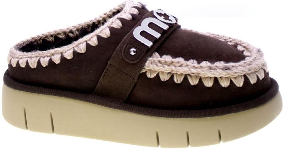 MOU Pantoffels Dames Bounce Clog Metal Logo Maat: 37 Materiaal: Suède Kleur: Bruin - Foto 10