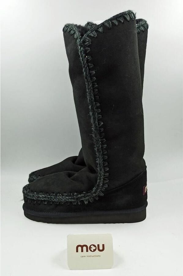 Mou Hoge Eskimo Zwarte Schapenvachtlaarzen Black Dames - Foto 5