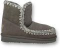 Mou Grijze Sheepskin Enkellaarzen met Gebreide Wol Stiksels Grijs Dames - Grijs