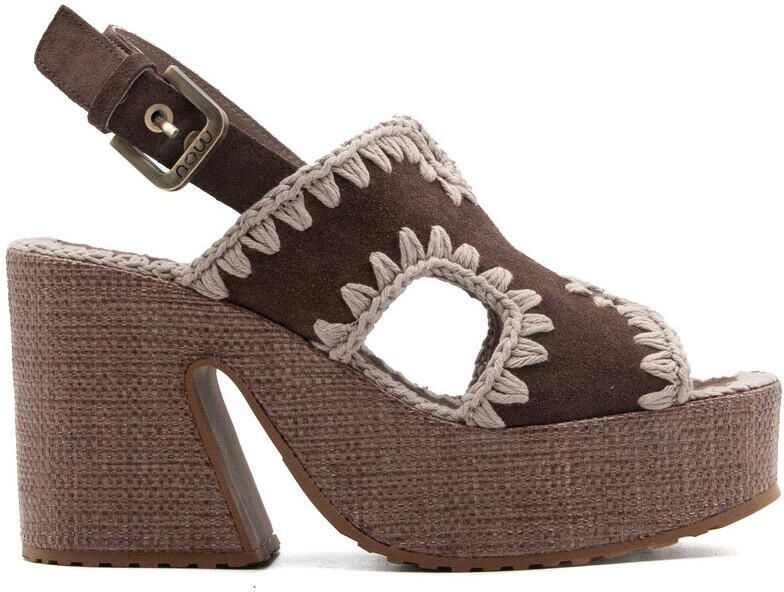 Mou Pumps RAFFIA PLATFORM WITH BACK STRA