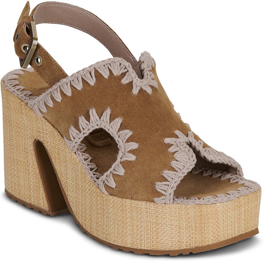 Mou Sandalen RAFFIA PLATFORM BACK STRAP